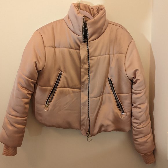 Pink/Rose Gold Puffer Jacket - Picture 1 of 2